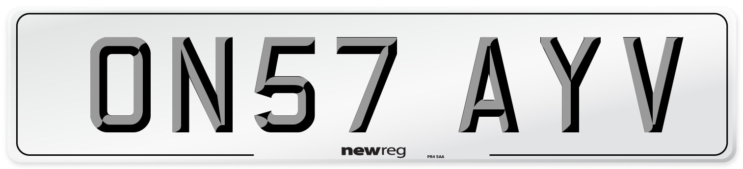 ON57 AYV Number Plate from New Reg